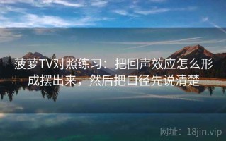 菠萝TV对照练习：把回声效应怎么形成摆出来，然后把口径先说清楚