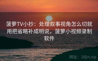 菠萝TV小抄：处理叙事视角怎么切就用把省略补成明说，菠萝小视频录制软件